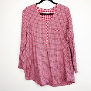 Pendleton Red Flannel Tunic Top - Size Large